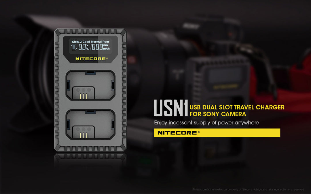 USN1 (Sony NP-FW50) Dual-Slot Battery Charger