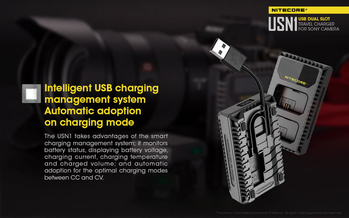 USN1 (Sony NP-FW50) Dual-Slot Battery Charger