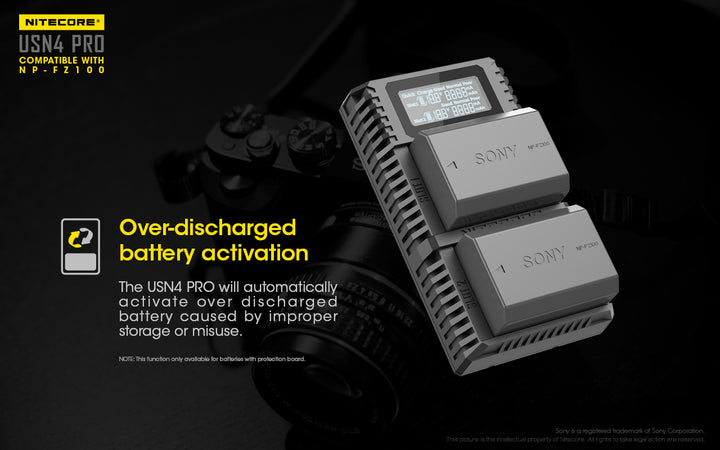 USN4 PRO (Sony NP-FZ100) Dual-Slot Battery Charger