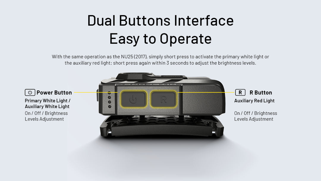 Nitecore NU20 Classic - dual button interface - Nitecore Singapore
