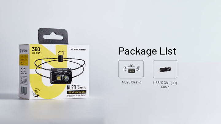 Nitecore NU20 Classic - package list - Nitecore Singapore