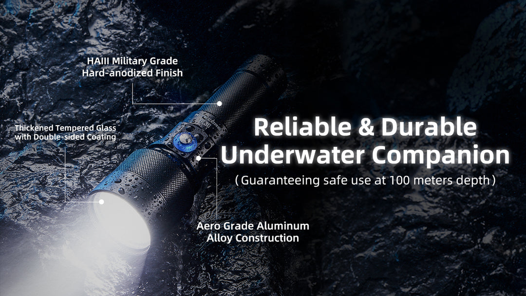 DL30 - 1100 lumens (100m Depth Diving Light)