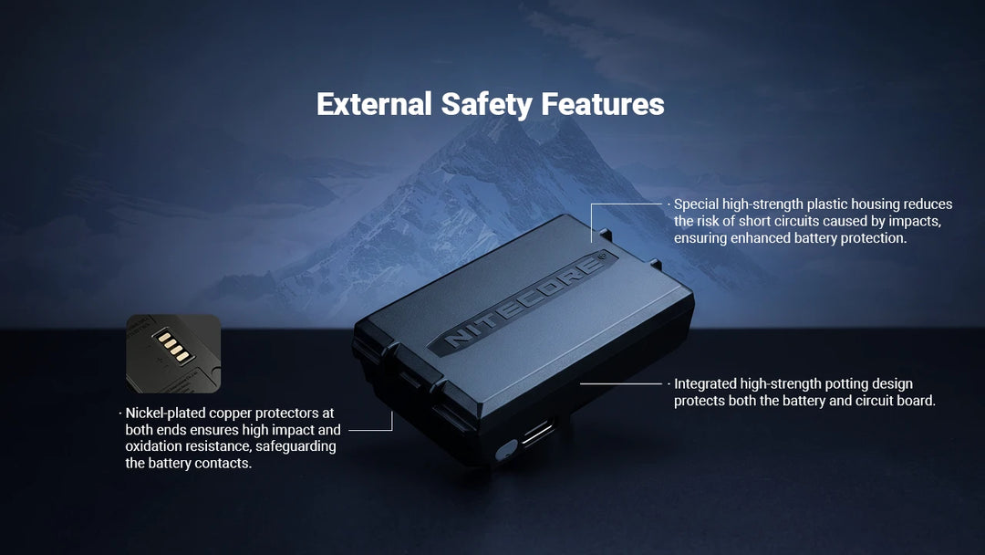 Nitecore HLB2500 - high-strength housing and nickel-plated contacts - Nitecore Singapore