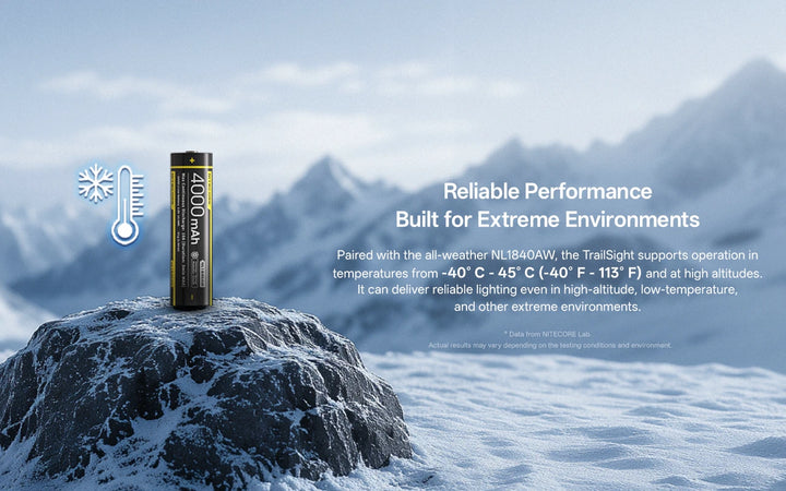 Nitecore TrailSight - reliable performance in extreme environments with the NL1840AW - Nitecore Singapore