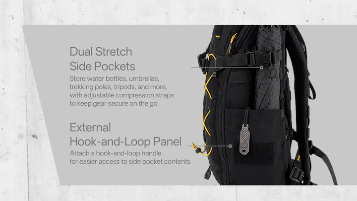 Nitecore BP24 - dual stretch side pockets - Nitecore Singapore
