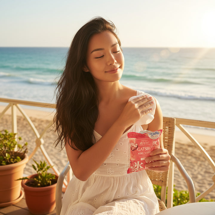 GATSBY Body Wipes Icy Cold Peach (Removes Sweat & Body Odour)