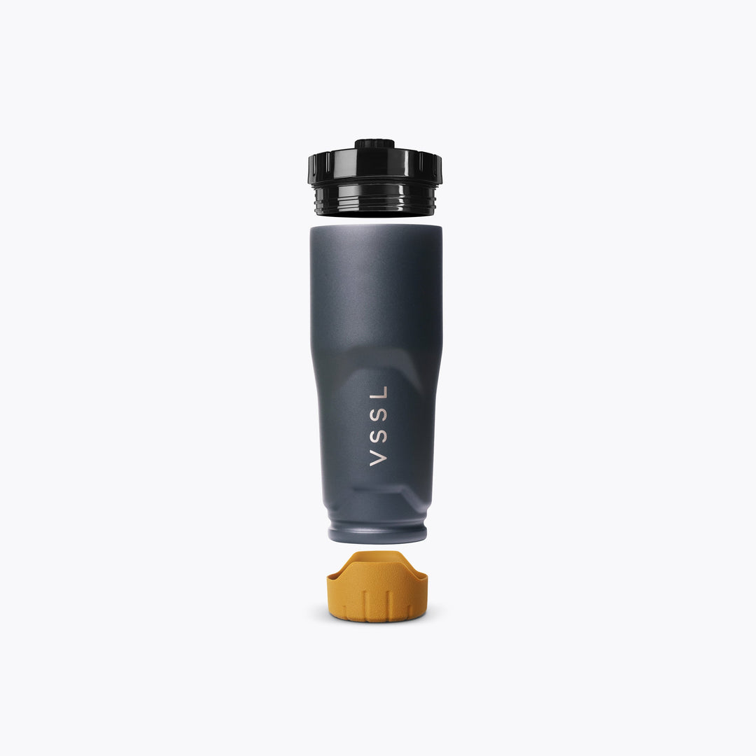 VSSL Rift Tumbler 20oz - lid off, silicone bumper detail - Nitecore Singapore