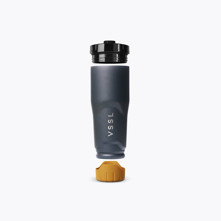 VSSL Rift Tumbler 20oz - lid off, silicone bumper detail - Nitecore Singapore