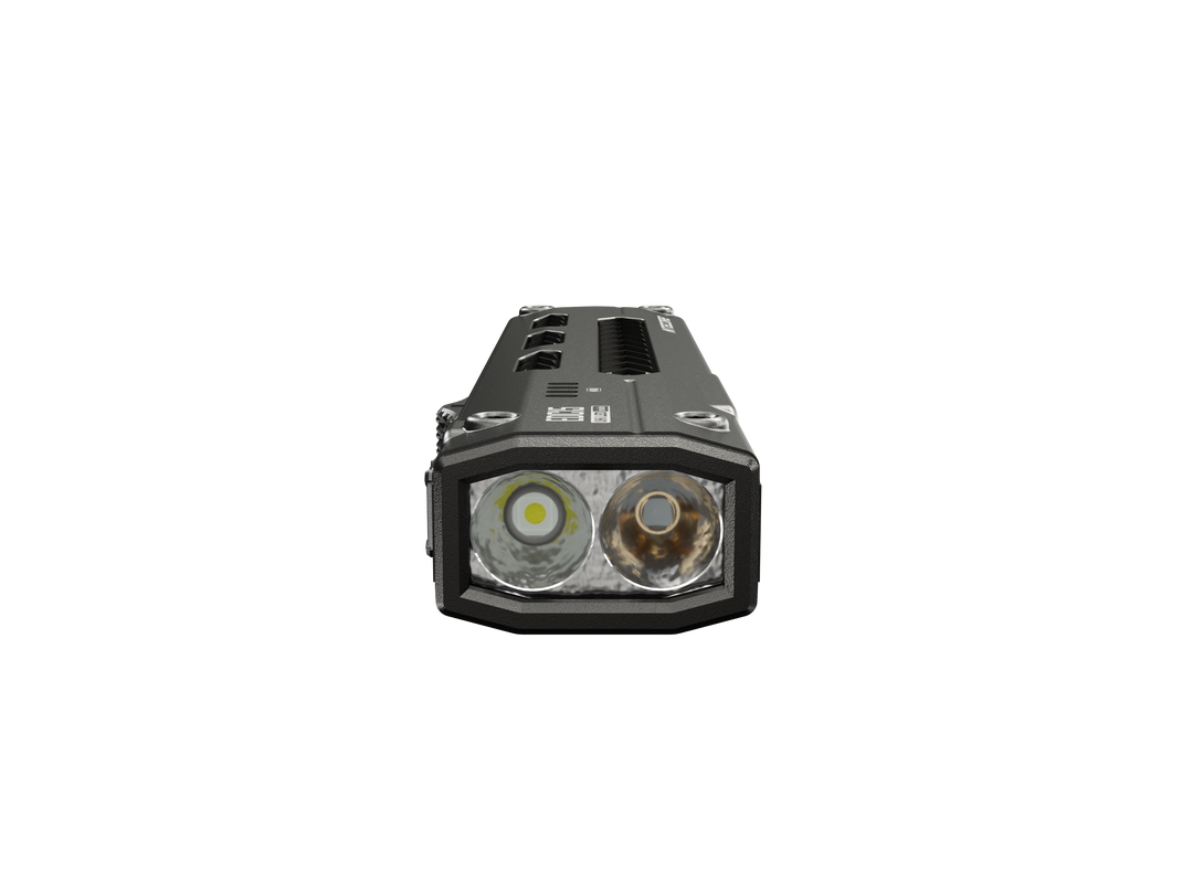 Nitecore EDC15 white and UV emitters front view - Nitecore Singapore