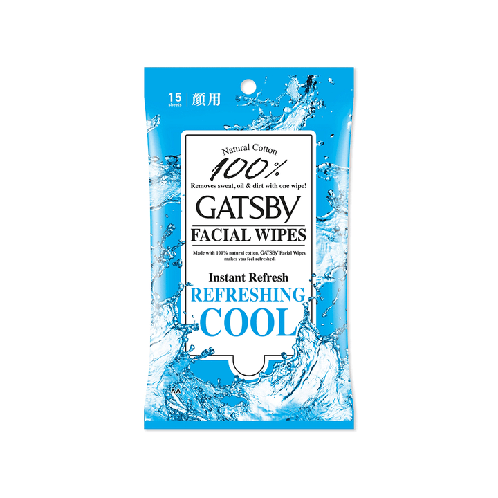 GATSBY Facial Wipes Refreshing Cool (Wipes Away Dead Skin Cells And Oil Shine)