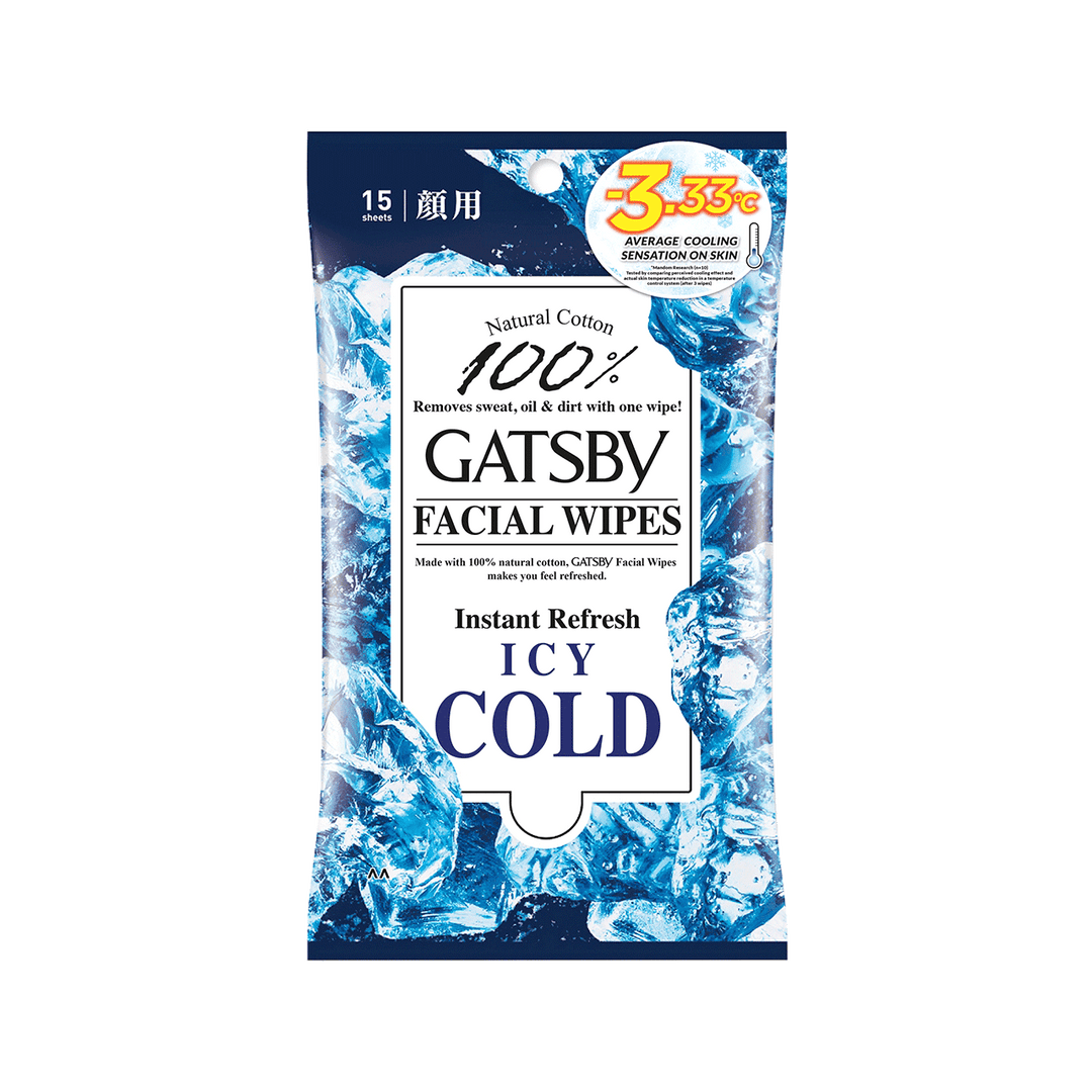 GATSBY Facial Wipes Icy Cold (Wipes Away Dead Skin Cells And Oil Shine)