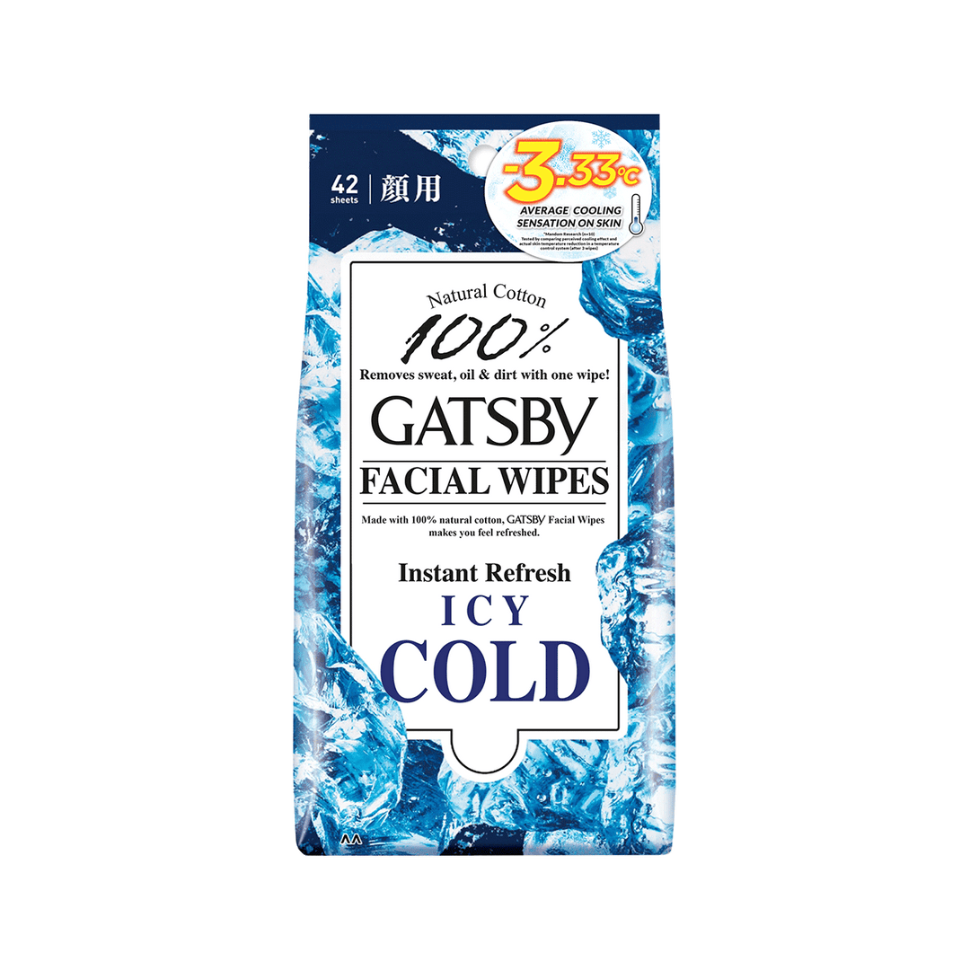 GATSBY Facial Wipes Icy Cold (Wipes Away Dead Skin Cells And Oil Shine)