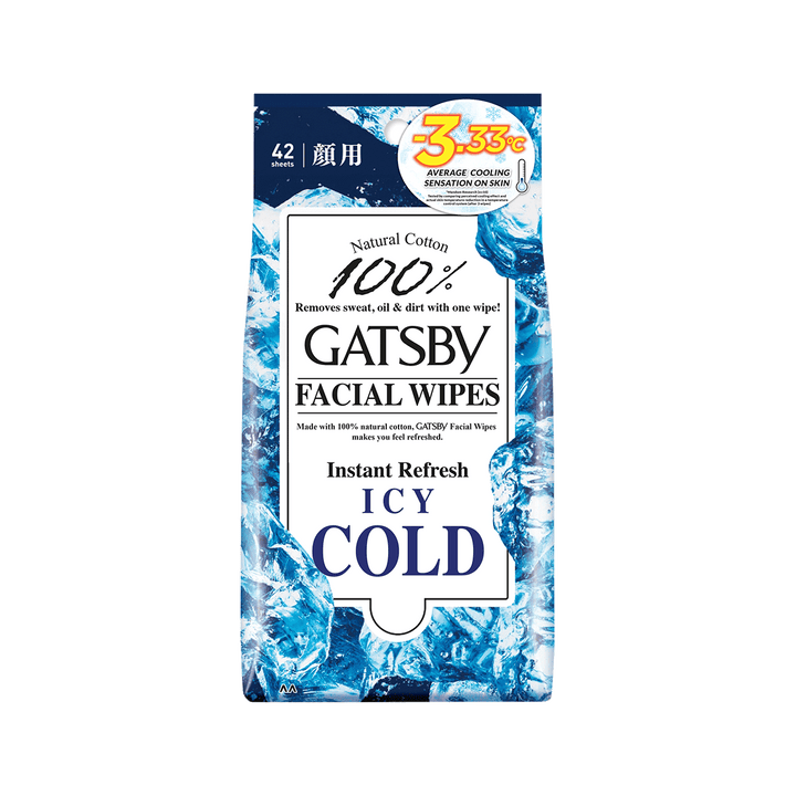 GATSBY Facial Wipes Icy Cold (Wipes Away Dead Skin Cells And Oil Shine)