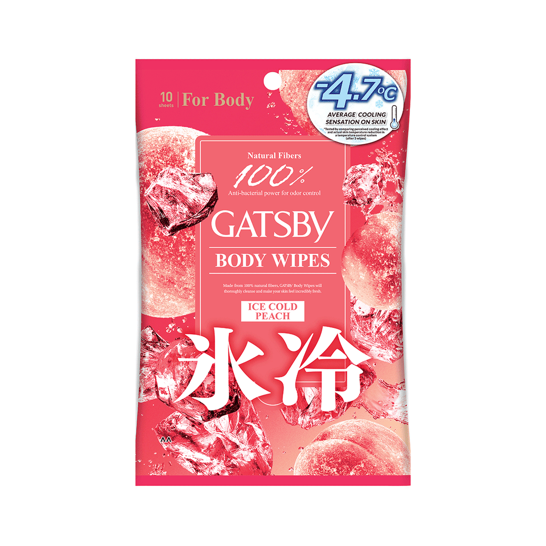 GATSBY Body Wipes Icy Cold Peach (Removes Sweat & Body Odour)