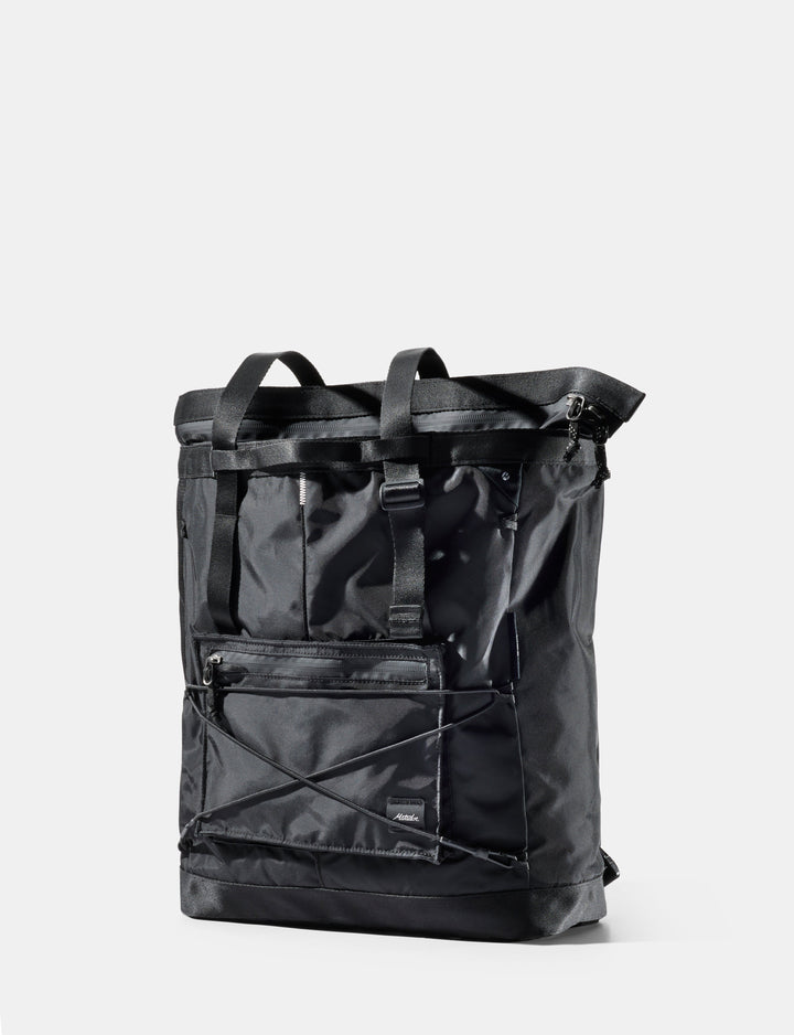 Matador 24L Tote Pack in Black - black tote pack on a white background