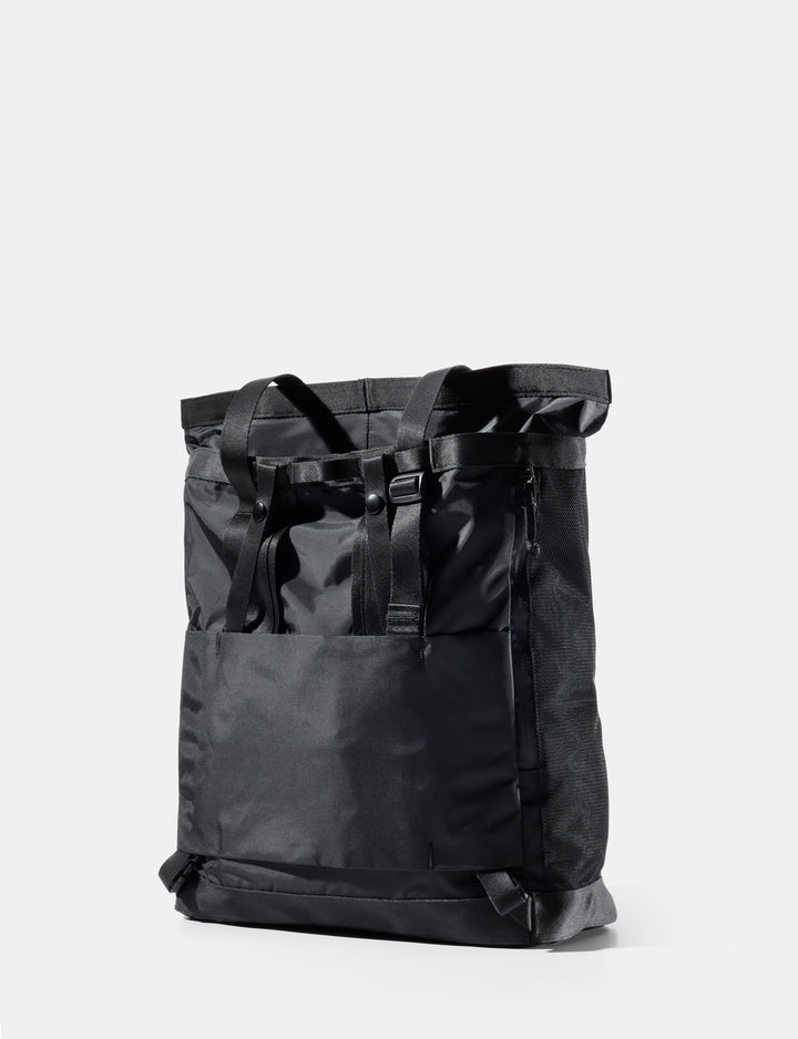 Matador 24L Tote Pack in Black - black tote pack on a white background