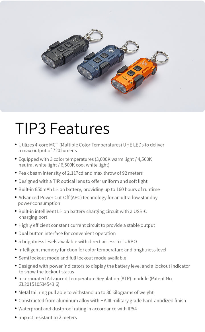 TIP 3 (Orange) - 720 lumens