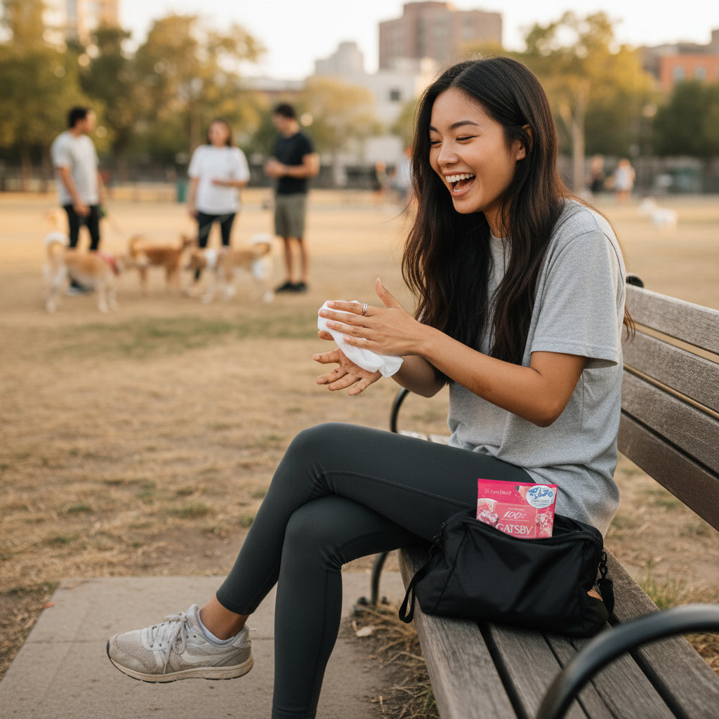 GATSBY Body Wipes Icy Cold Peach (Removes Sweat & Body Odour)