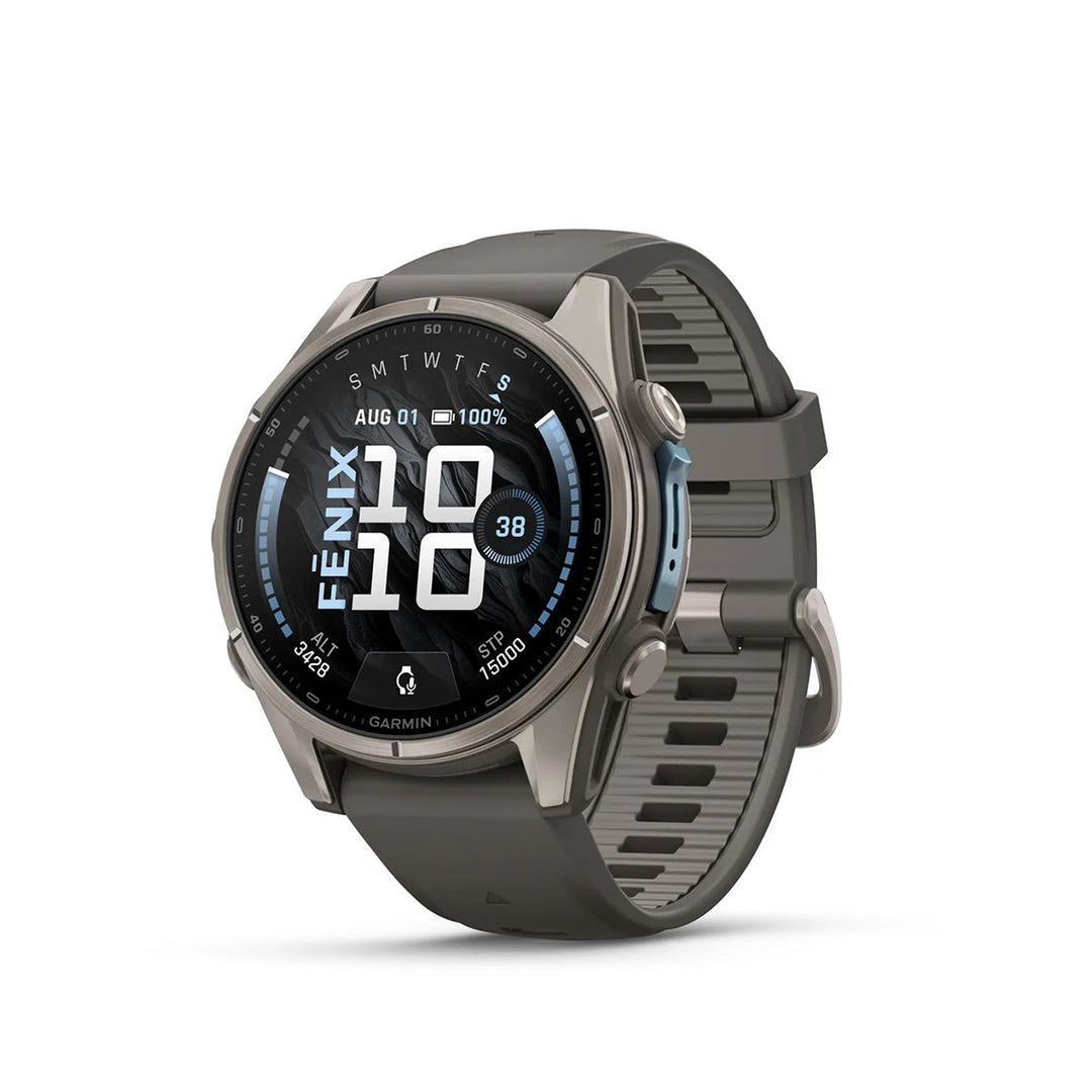 Garmin fēnix 9 - 43 mm Titanium with Pebble Gray Band - Nitecore Singapore