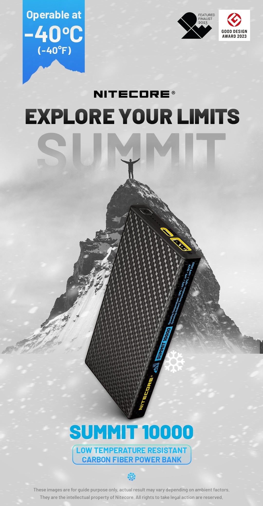 SUMMIT 10000 Low Temperature Resistant Carbon Fiber Energy Brick (10,000mAh 3A)