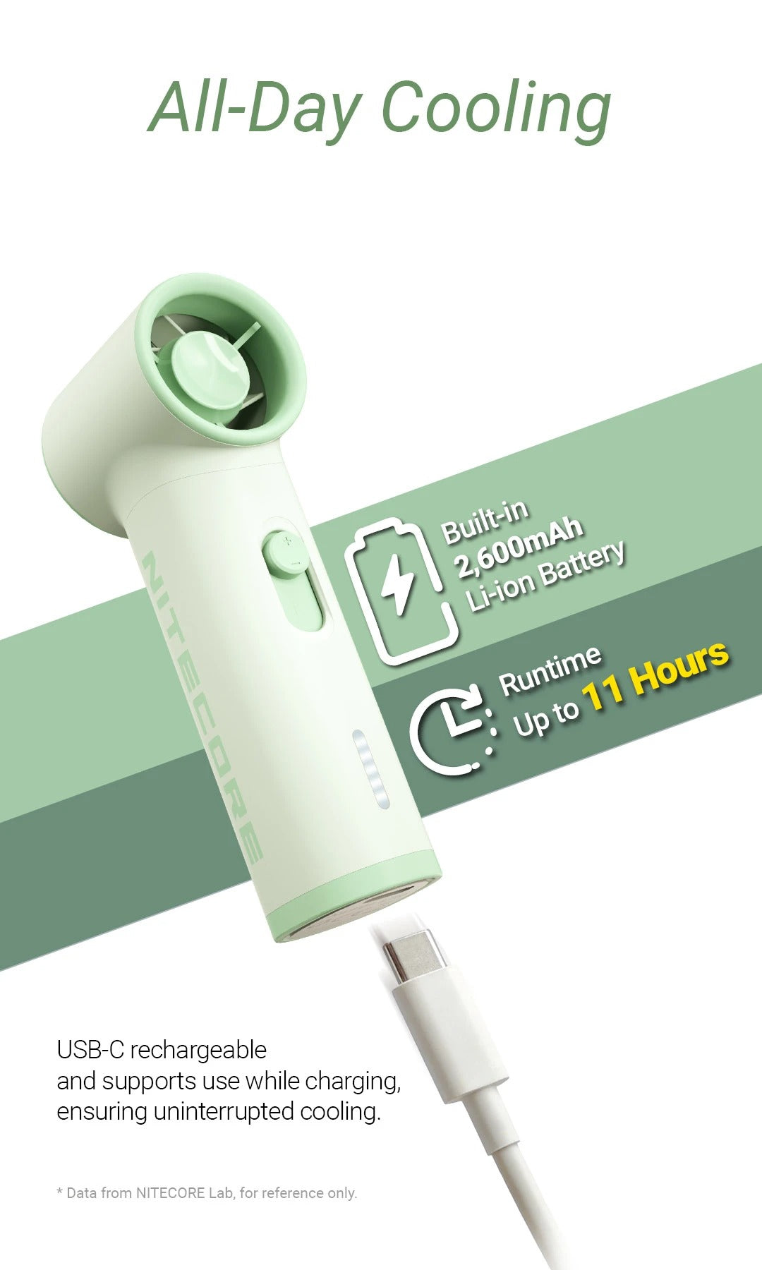 NEF01 LITE - Mini Handheld Fan (2,600mAh)