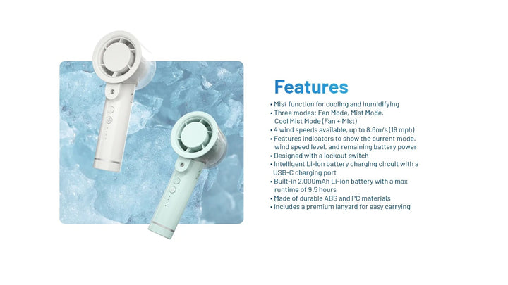 izzCool 20 - Handheld Air Conditioner Fan (2,000mAh)