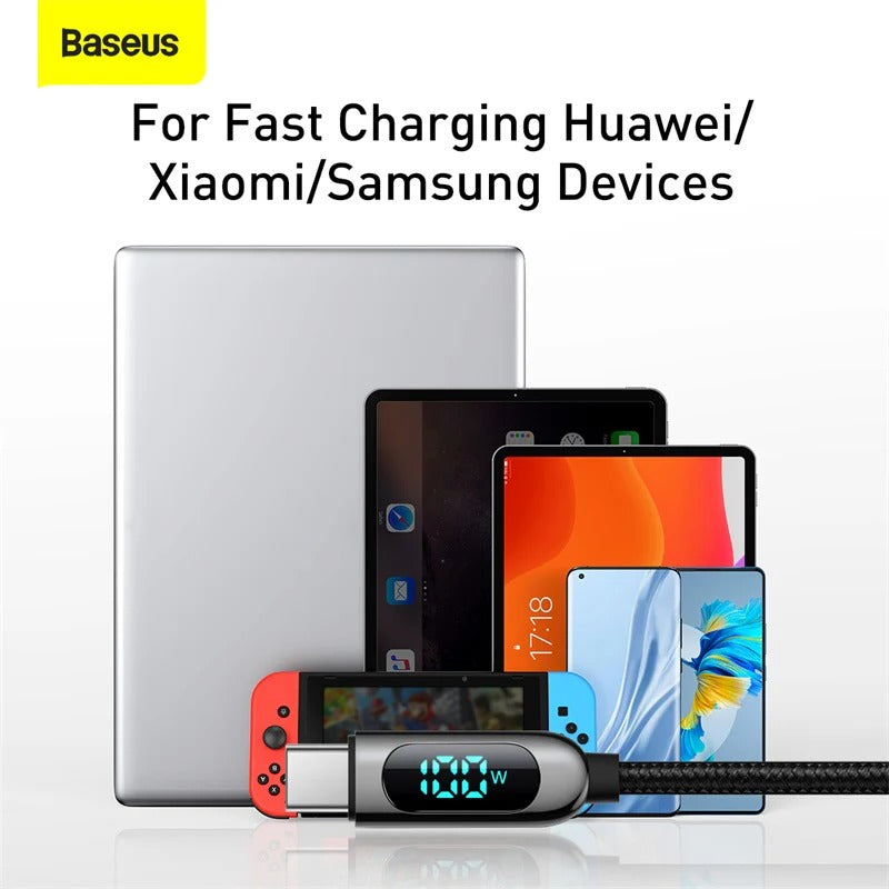 Baseus 100W Display Fast Charging Cable USB-C (1m)