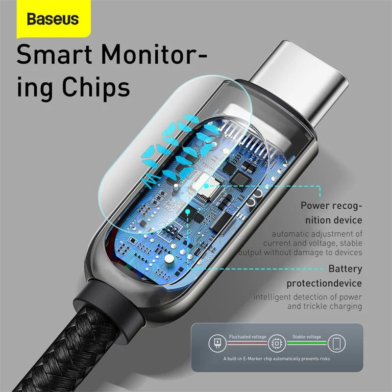 Baseus 100W Display Fast Charging Cable USB-C (1m)