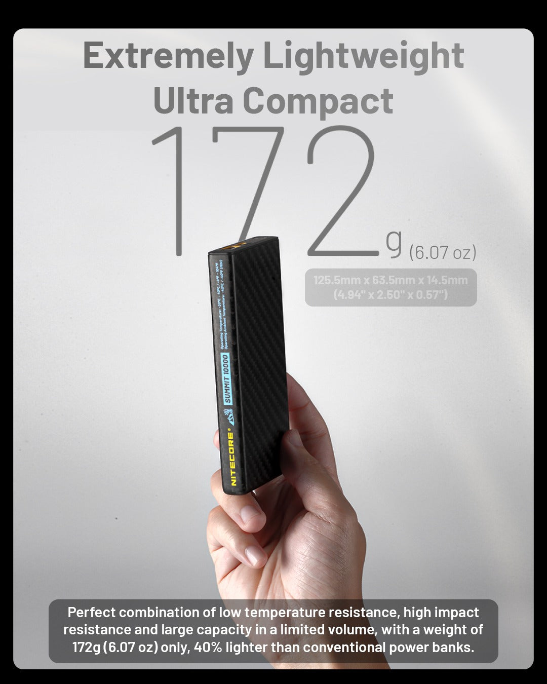 SUMMIT 10000 Low Temperature Resistant Carbon Fiber Energy Brick (10,000mAh 3A)