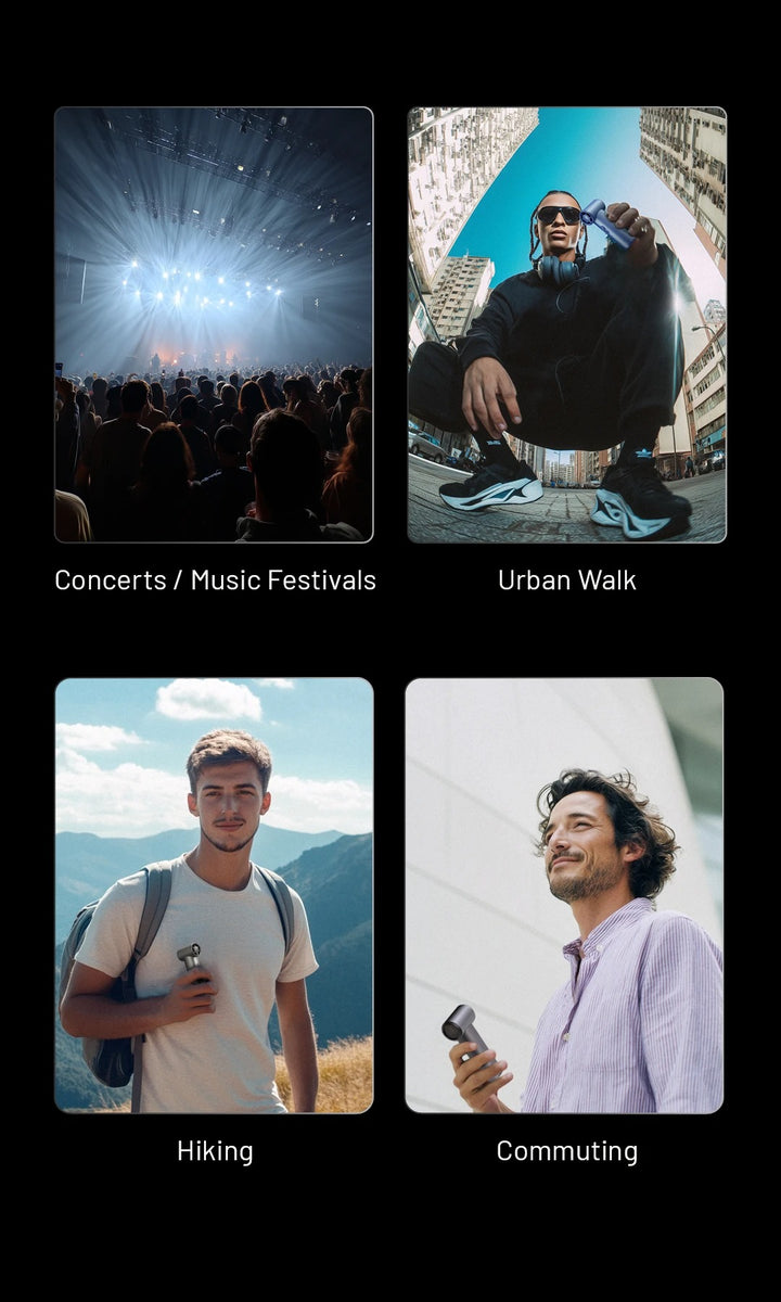 NEF01 (Black) - Mini High-Speed Handheld Fan (4,000mAh)