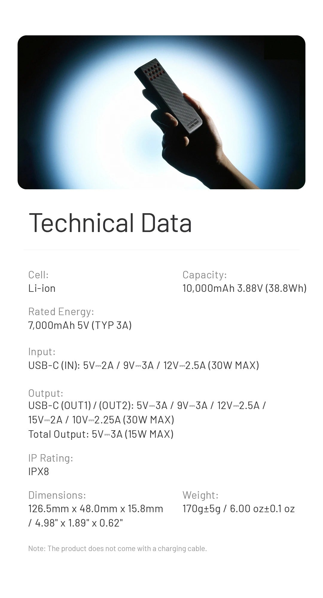 CARBO 10000 GEN2 (10,000mAh 3A 30W)