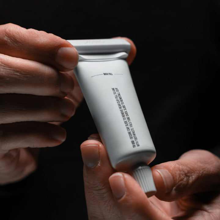 Refillable Toothpaste Tubes in use