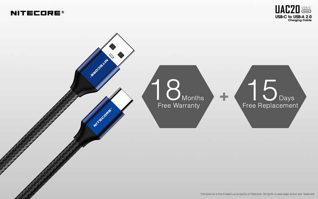 UAC20 60W USB-C to USB-A 2.0 Charging Cable