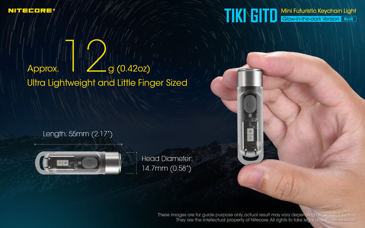 TIKI (BLUE Glow In The Dark) - 300 lumens