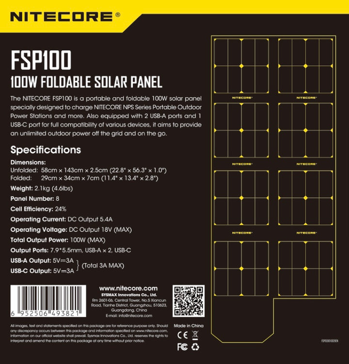 100W Foldable Solar Panel (FSP100)